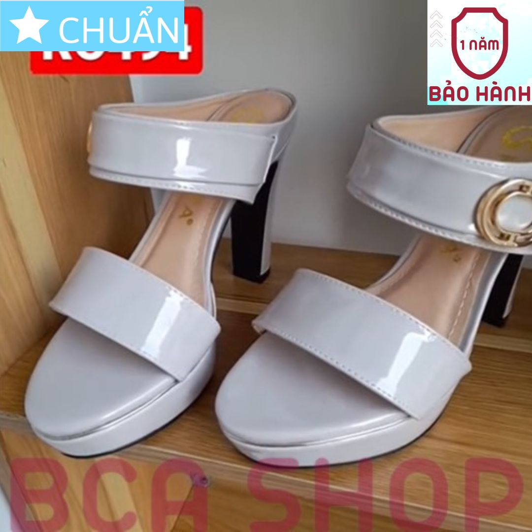 Giày cao gót nữ 8p RO494 ROSATA hở mũi, hở gót, đính nơ trên quai ngang sành điệu và thời trang tại BCASHOP - màu xám