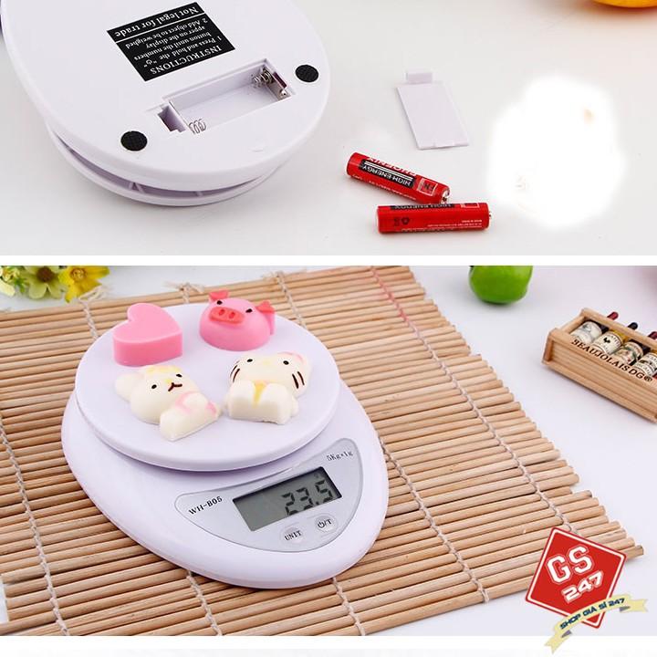 Cân điện tử mini để bàn 5kg cho nhà bếp-MẪU TRÒN