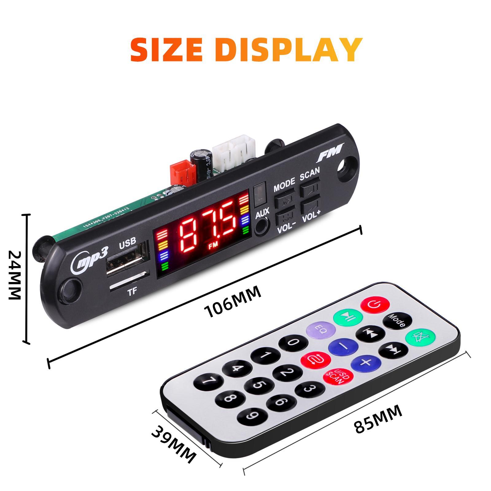 Multifunction BT MP3 Player Decoding Board with Remote Control 12V for Auto