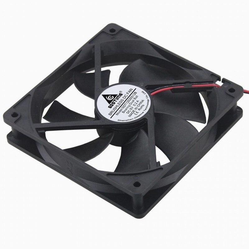 1 Pcs Gdstime 12cm 0.2A DC 5V 2Pin 1500RPM Dual Ball 120mm*120mm*25mm Computer Cooler Motor Cooling Fan 120mm x 25mm 12025B