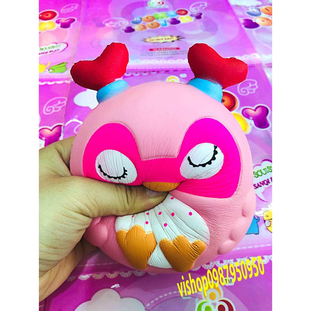 ĐỒ CHƠI SQUISHY CÚ MÈO TRÒN NHẮM MẮT