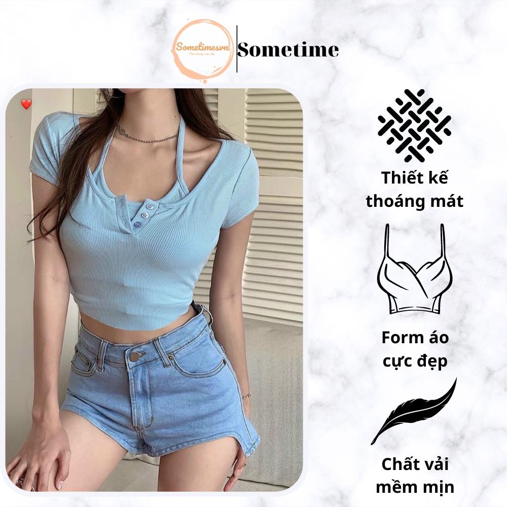 Áo croptop nữ kiểu sexy ôm body tank top 2 dây yếm trơn,áo CP03 kiểu hàn quốc vải cotton cổ tròn mặc đi chơi,đi biển - CP03 Trắng