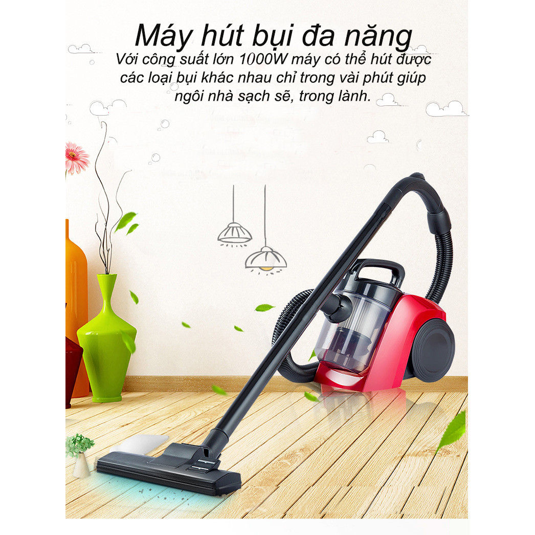 Máy hút bụi có tay cầm - Máy hút bụi gia đình đa năng công suất 1000w phạm vị làm việc rộng giúp bạn tiết kiệm thời gian lau dọn nhà - Hàng nhập khẩu