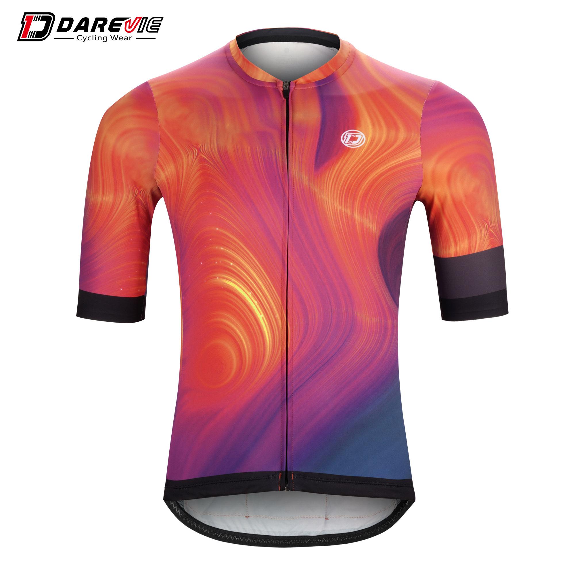 Áo Đi Xe Đạp DAREVIE Người Pro Đội Mùa Hè Pro Đội Thoáng Khí Cho Nam Áo Đi Xe Đạp Chống Tia UV Nhanh Khô MTB Đường Áo Đi Xe Đạp Color: Red Size: Asian-4XL