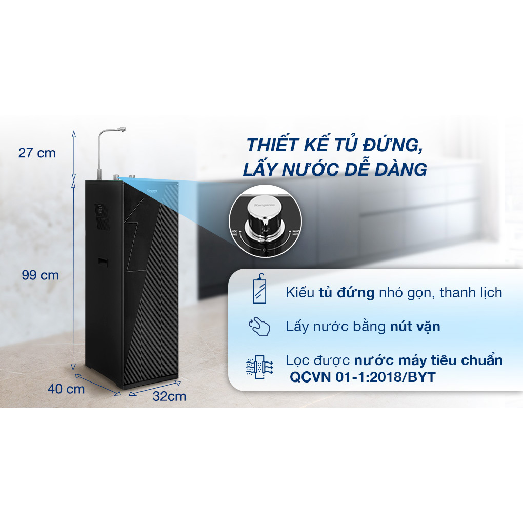 Máy lọc nước Kangaroo Hydrogen nóng lạnh Infinity KG10A9I - Hàng chính hãng