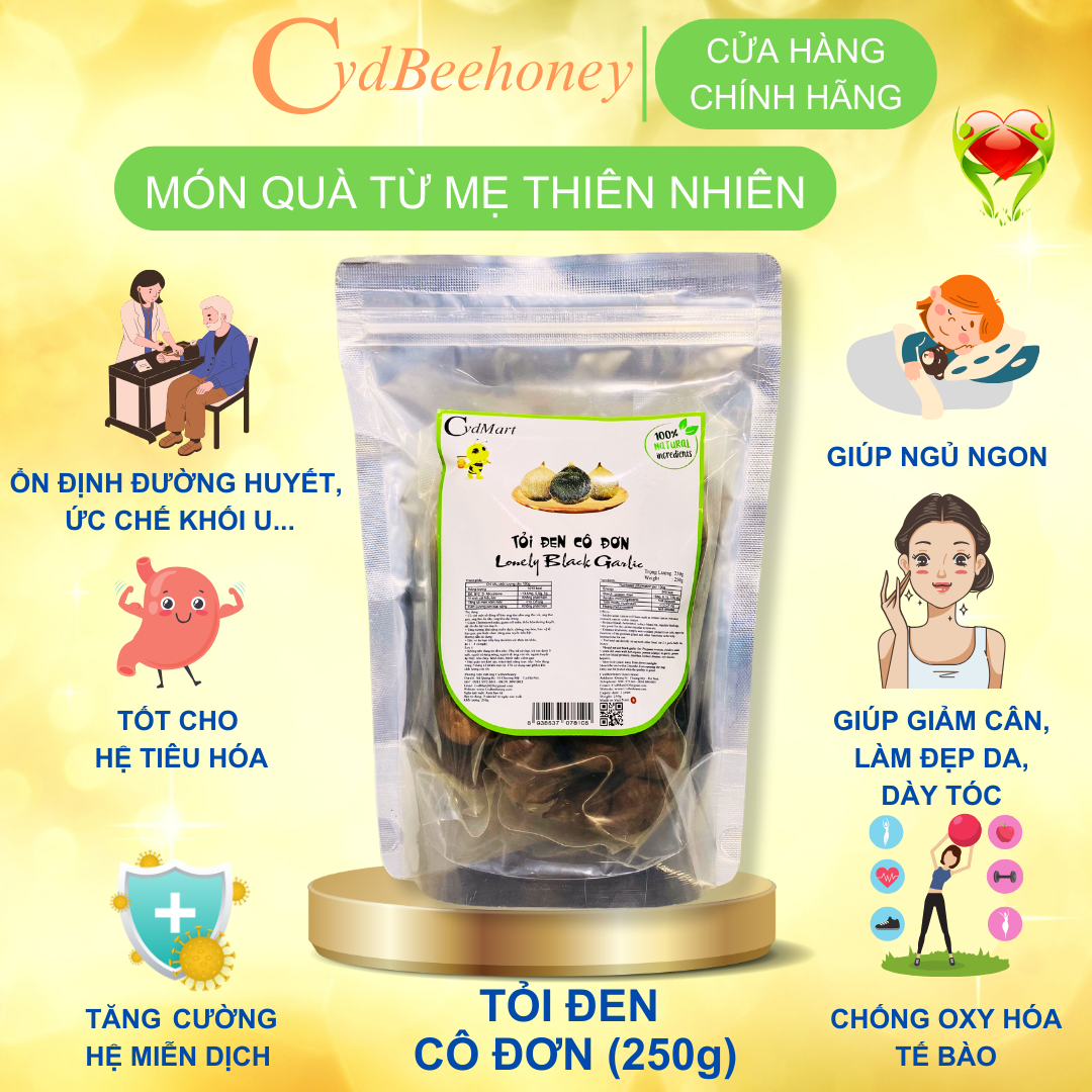 Tỏi Đen Cô Đơn CvdMart 500g - Lonely Black Garlic