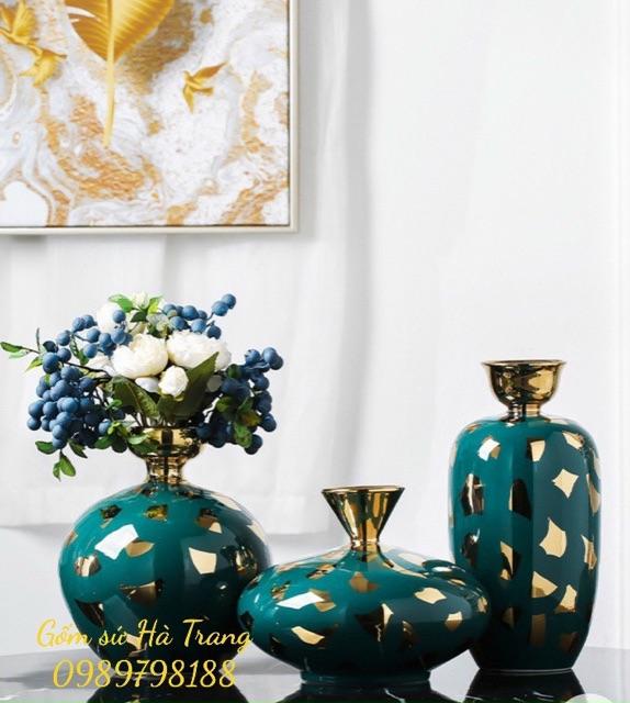 Set 3 lọ decor gốm sứ hàng nhập cao cấp