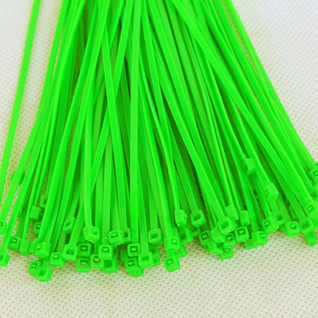 100 dây thít nhựa màu xanh chuyên buộc thảm cỏ, gắn dây hoa giả treo tường