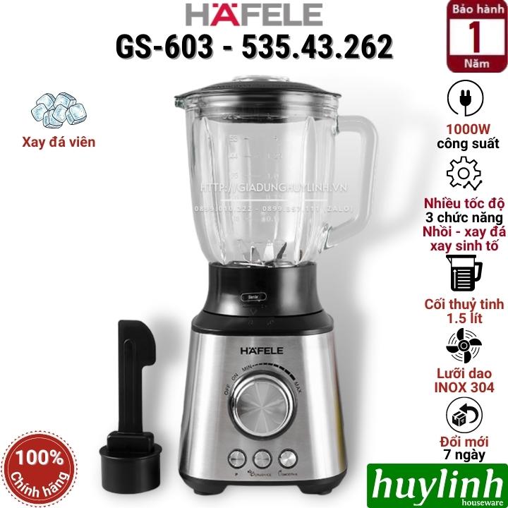 Máy xay sinh tố cối thủy tinh Hafele GS-603 - 1.5 lít - Có thể xay đá - Hàng chính hãng