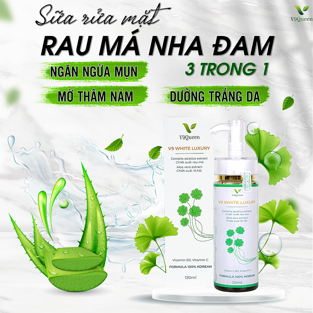 Bộ Đôi Xóa Mụn, Mờ Thâm Nám, Dưỡng Trắng Da V9Queen