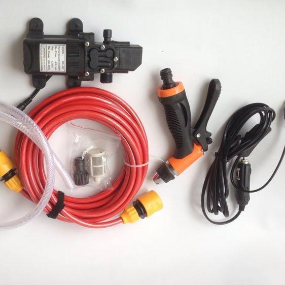 Bộ Máy Bơm Rửa Xe Mini Nguồn 12V Dùng Cho Ô Tô Tăng Áp Lực Nước Cực Mạnh #adapter #12v #ruaxe #tangap