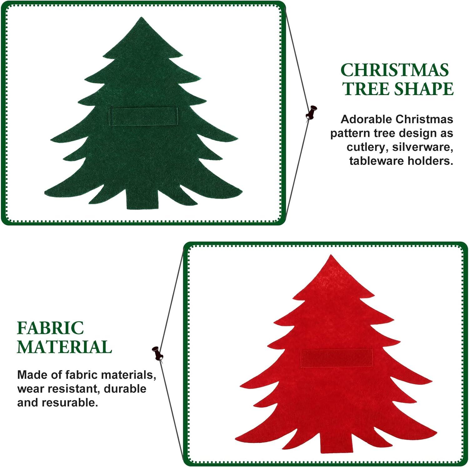 12 cái Giá đỡ dao kéo cây thông Noel cho Giáng sinh Túi đựng dao kéo Túi đựng dao nĩa Dao nĩa Túi đựng đồ ăn Trang trí Giáng sinh Trang trí bàn