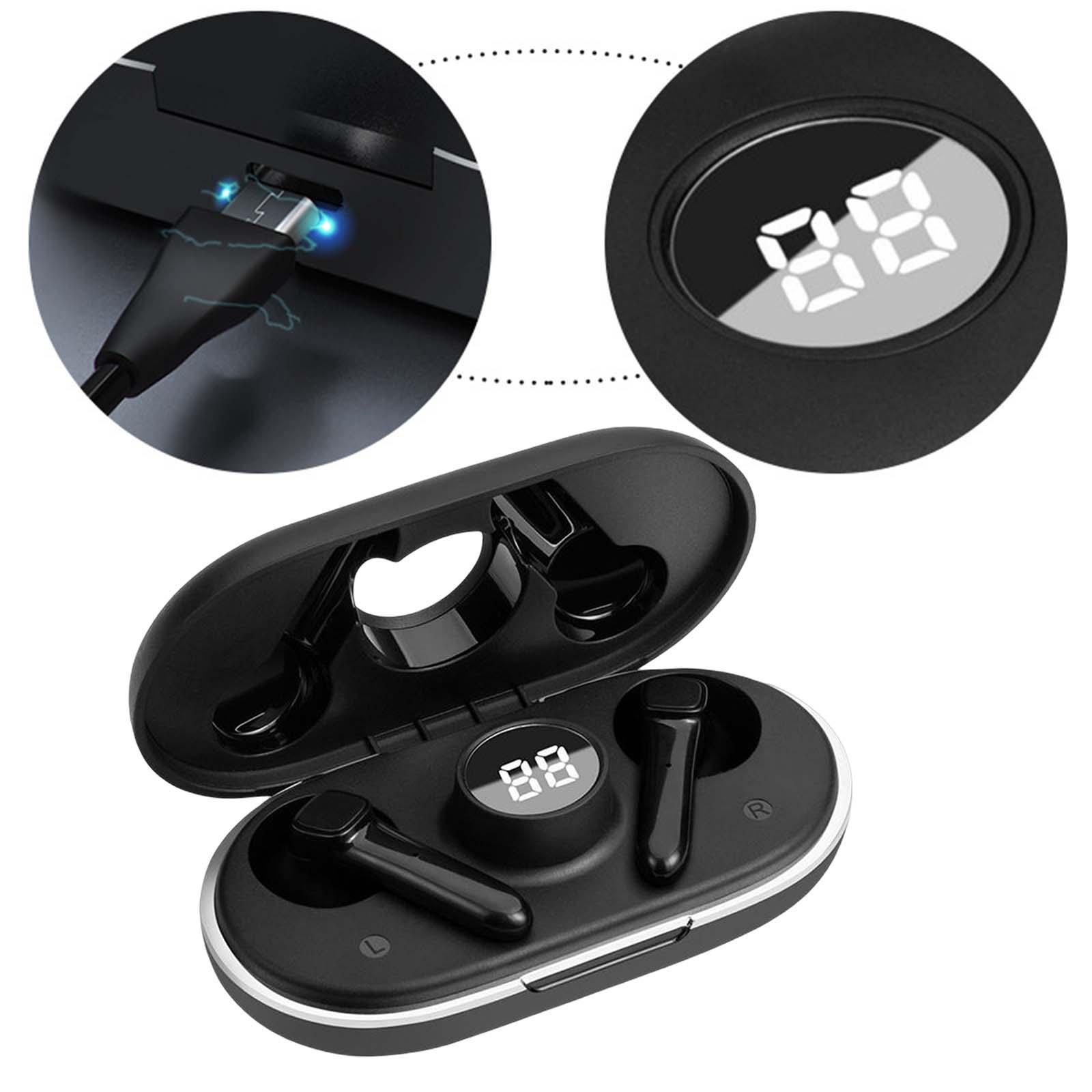 Wireless Bluetooth Earphones Stereo Sound for Travel Cycling Office Black