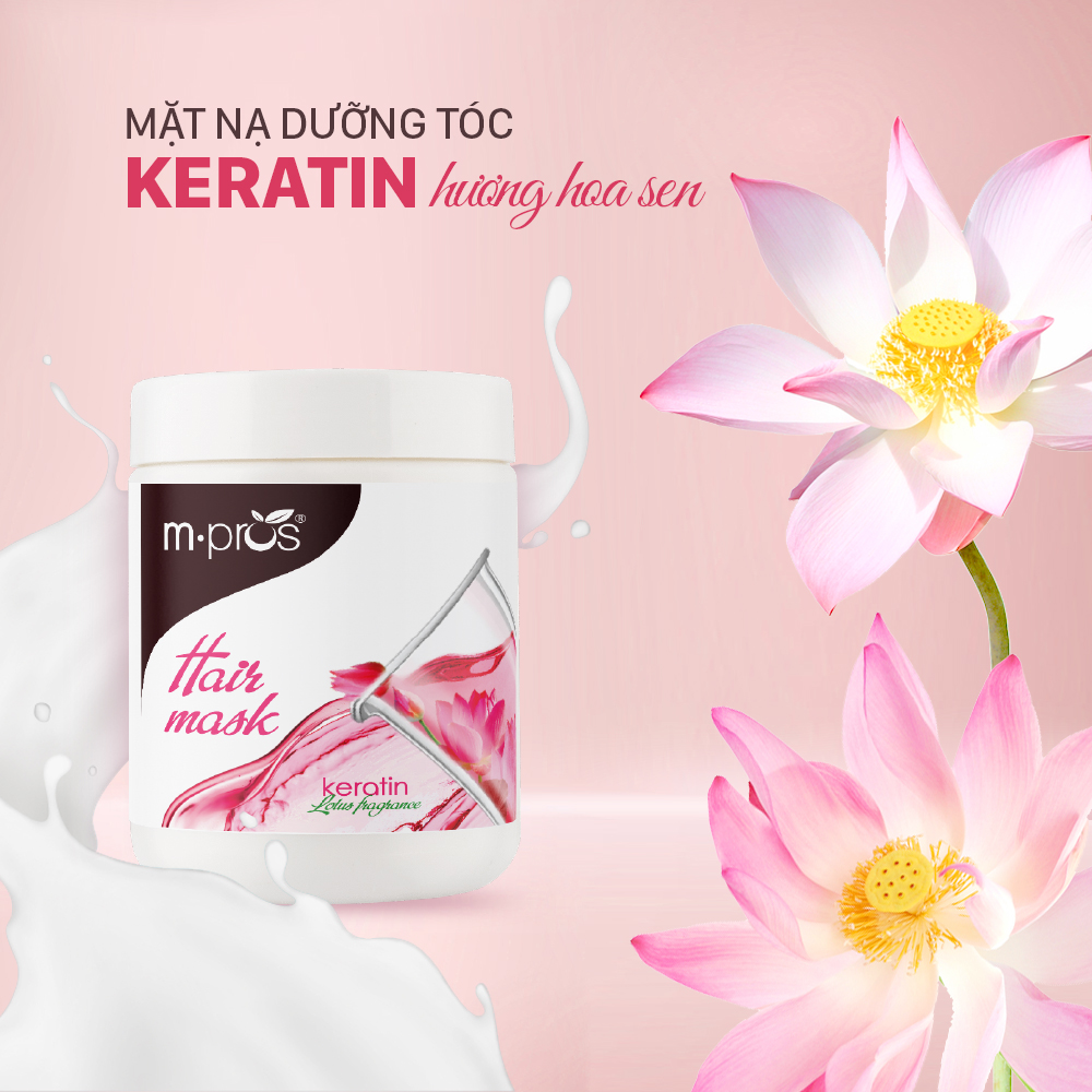 Mặt Nạ Dưỡng Tóc Keratin M.pros Hương Hoa Sen 600g