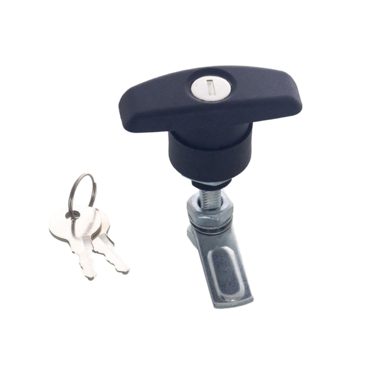 T Handle Door Lock Latch, Shed Door Lock with Keys, Heavy Duty Locking Latch for Trailer, Tool Case, Distribution Box