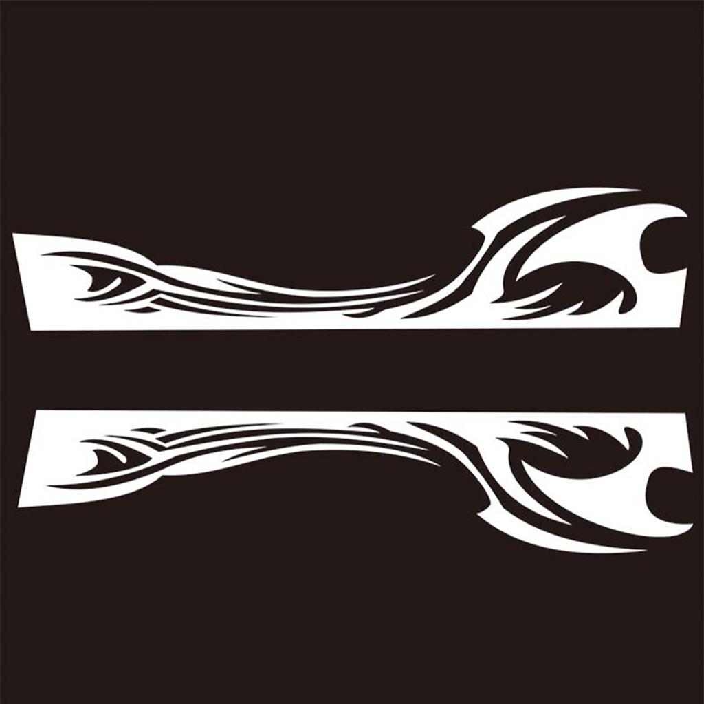 Set of 2 Black Car Side Body Vinyl Decal Sticker Front Rear Bumpers Decor