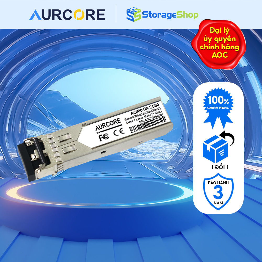 Module quang AurCore 1000BASE-SX SFP 850nm 550m AOM01M-S550 Hàng chính hãng