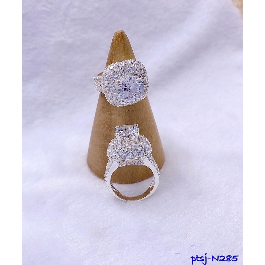 NHẪN KIM CƯƠNG ĐÍNH ĐÁ TRẮNG _ N285