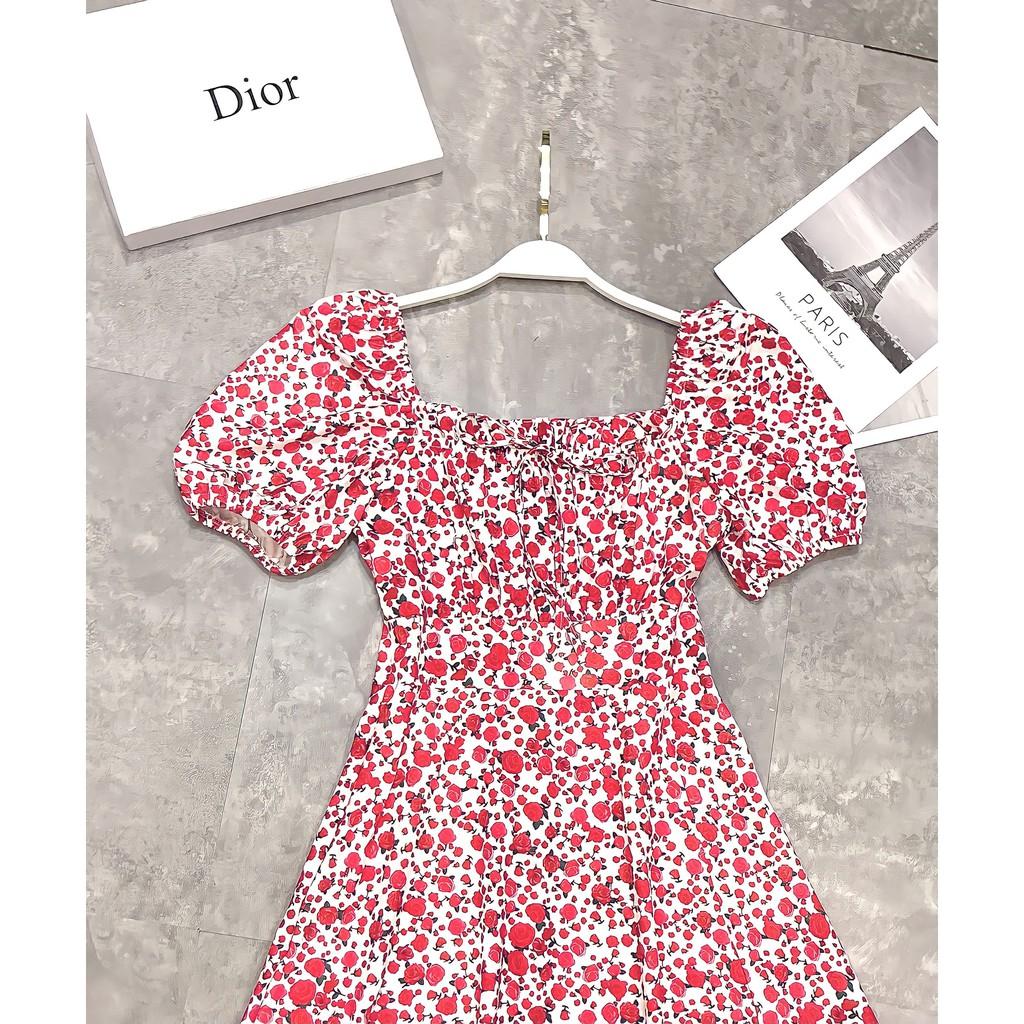 VÁY HOA NHÍ XẺ TÀ TAY BỒNG CHO NỮ