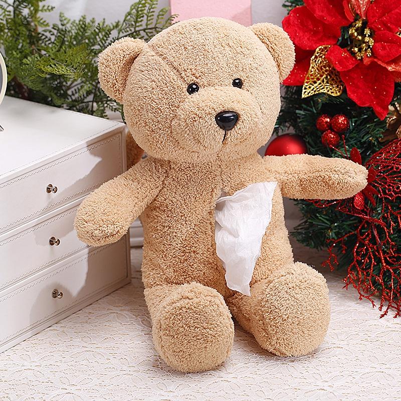 Hộp đựng khăn giấy xe hơi hình gấu hoạt hình sáng tạo