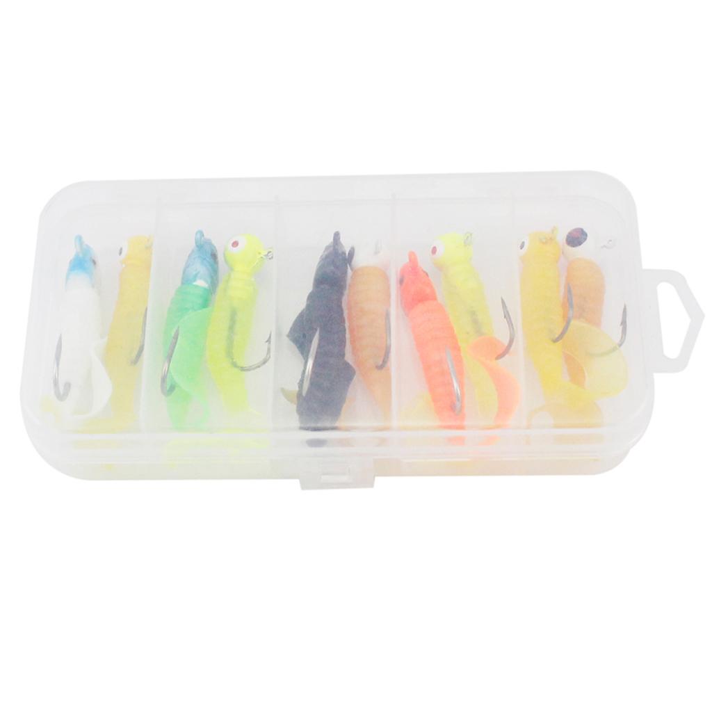 10x Worm Shaped Baits Soft Bait Fishing Lures Replacement Fishing Gears