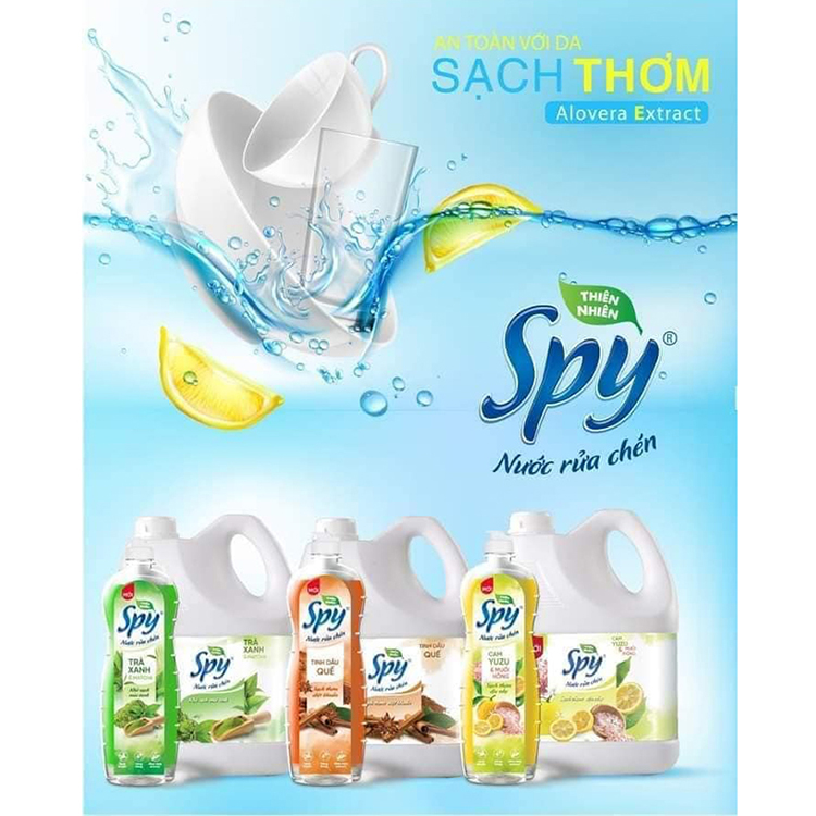 Combo 2 Nước Rửa Chén SPY Dung tích 760ML Mùi Hương Ngẫu Nhiên - Hàng Chính Hãng