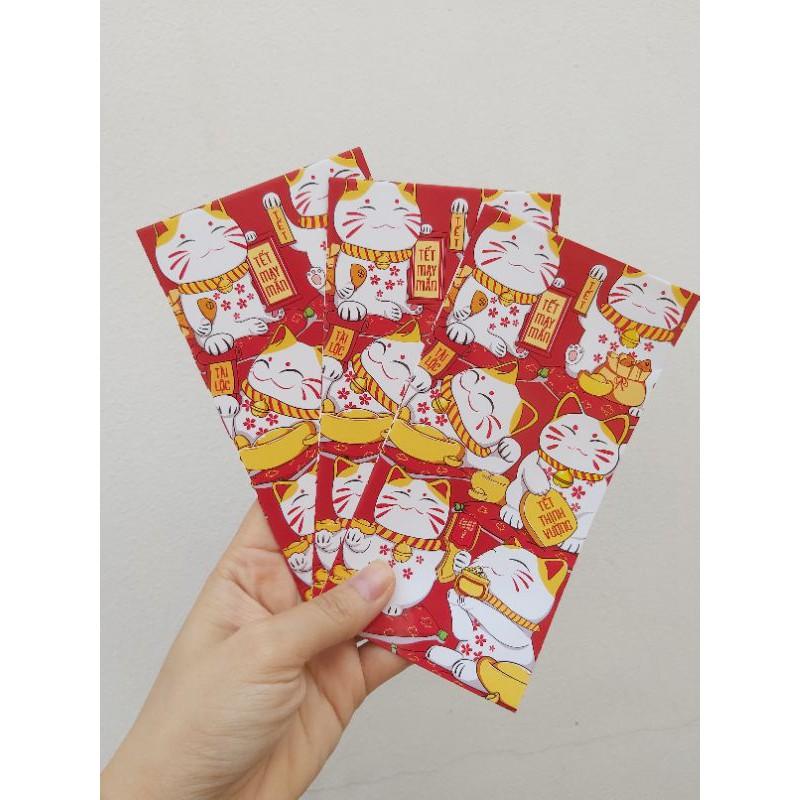 Set 100 phong bao lì xì mèo may mắn