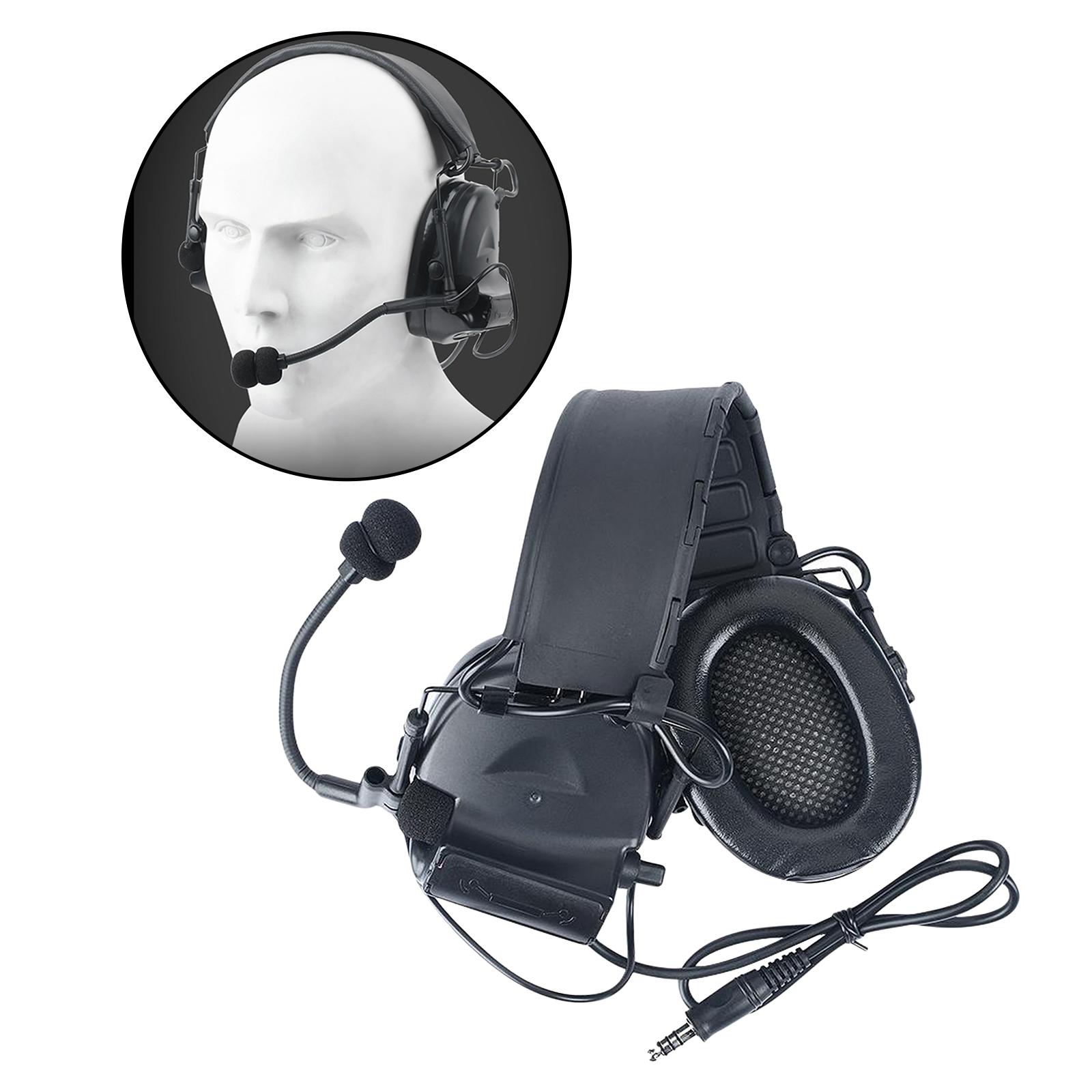 Tactical Headset Hearing Defender No Noise Reduction Sound Pickup Headphones for Outdoor Sports HUnting Shooting