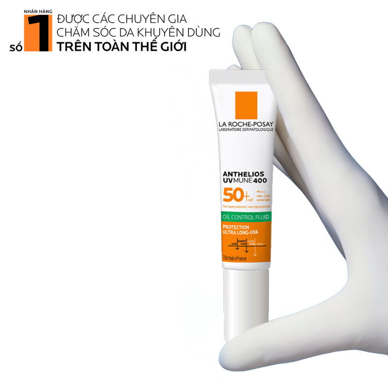 Sữa chống nắng bảo vệ da khỏi tia UVA dài La Roche-Posay Anthelios UVMUNE 400 Invisible Fluid 15ml