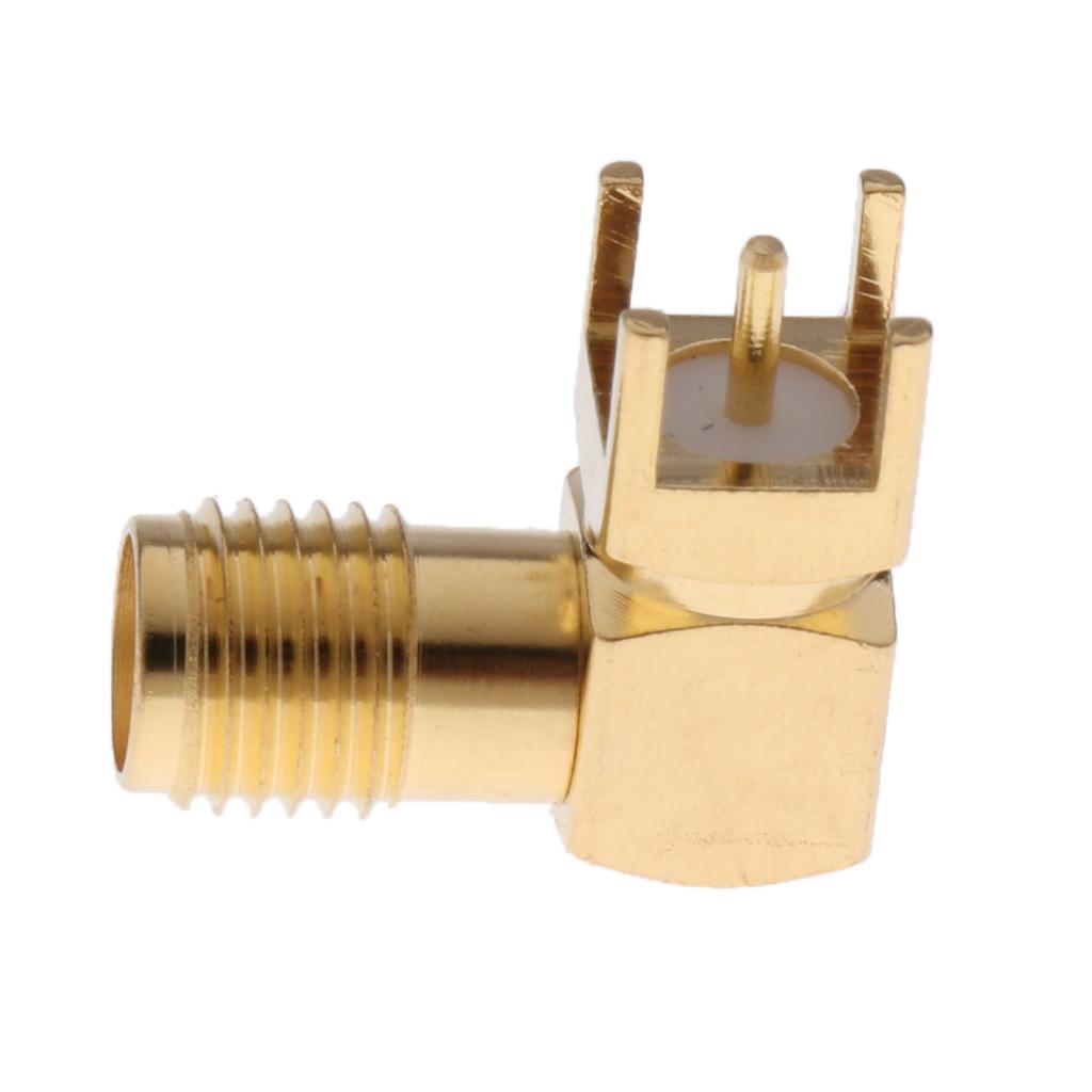 10x RF Female Jack Right Angle 90 Degree Metal Coaxial Adapter Connector