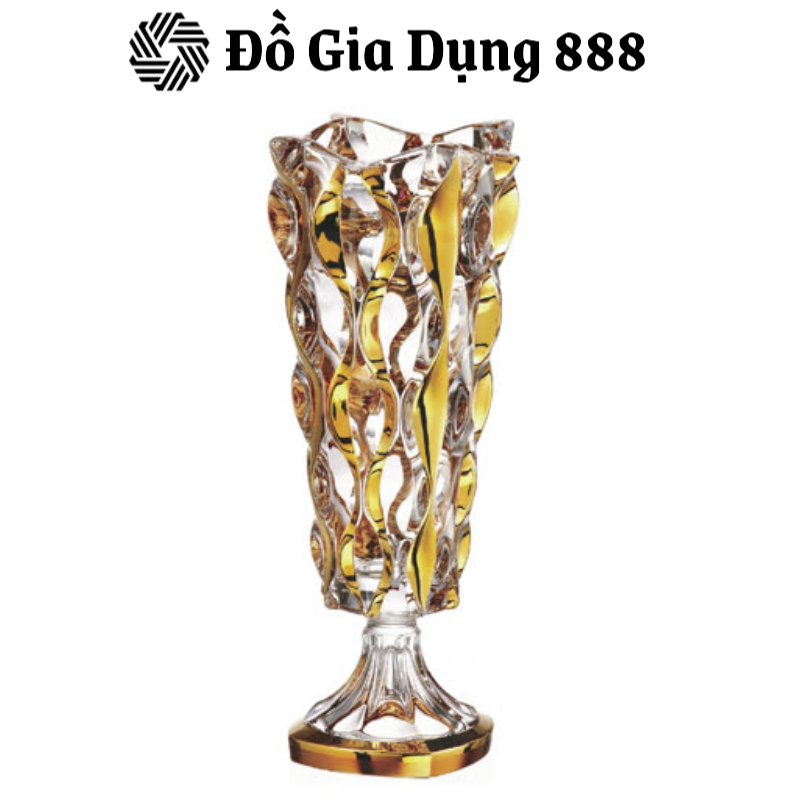 Bình Cắm Hoa, Lọ Hoa Pha Lê BOHEMIA SAMBA VASE, Lọ Cắm Hoa Thủy Tinh, Cao 40,5cm, Nhập Đức