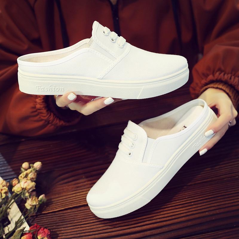 Giày Lười Vải Canvas Thời Trang Cá Tính Cho Nữ