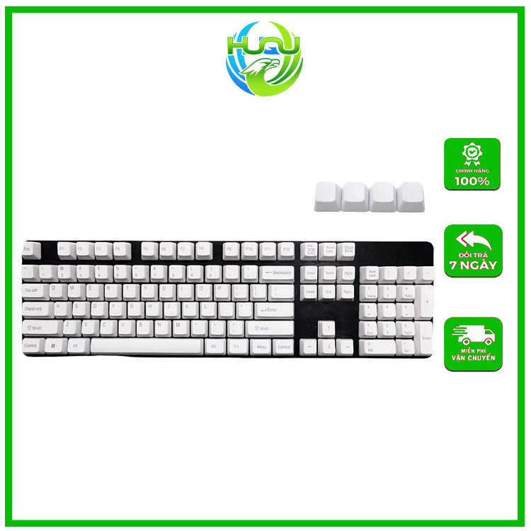 Keycap Bàn Phím Cơ Huqu HQ-104 Gồm 104 Nút bàn phím, Chất Liệu PBT - Hàng Chính Hãng