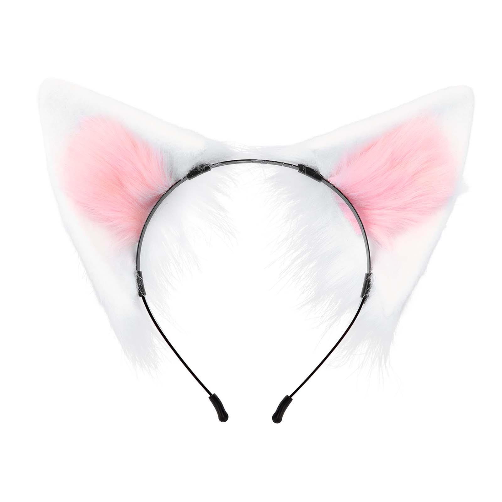 Ears Headband Adult, Plush Animal Headband Faux Cute Photo Props Hair Accessories Cosplay Headwear Hair Hoop with Ears for Fancy Dress Decor