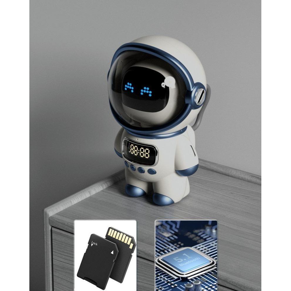 Loa Bluetooth Phi Hành Gia Đẹp mắt có đồng hồ báo thức tích hợp Astronaut AI Clock Speaker - âm thanh sống động