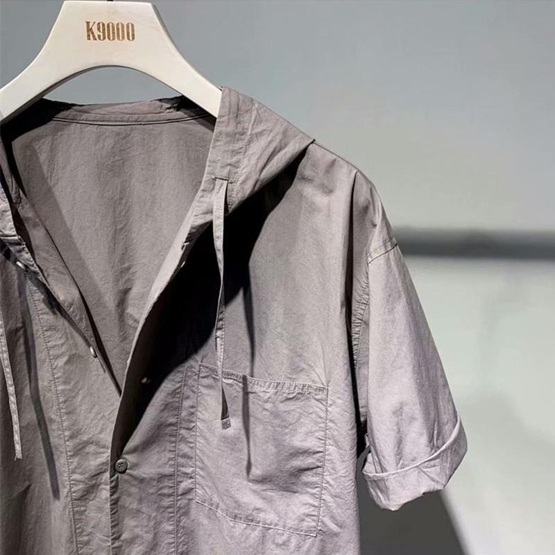 Áo Sơ Mi Nam Ngắn Tay Có Mũ Thời Trang Hàn