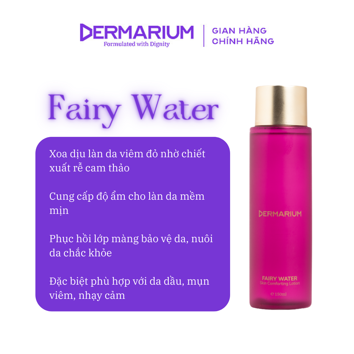 Toner (Nước Cân Bằng) Cho Da Dầu Mụn Viêm Fairy Water Dermarium