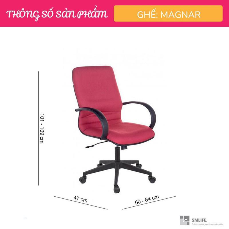 Ghế xoay văn phòng lưng trung bọc vải SMLIFE Magnar