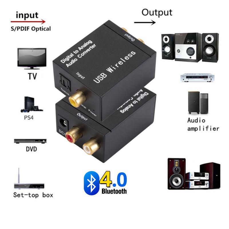 DAC Bộ Chuyển Đổi Âm Thanh Kỹ Thuật Số Sang Analog Bluetooth 4.0 Sợi Quang Toslink Đồng Trục Tín Hiệu RCA R/L Bộ Giải Mã Âm Thanh DAC Khuếch Đại