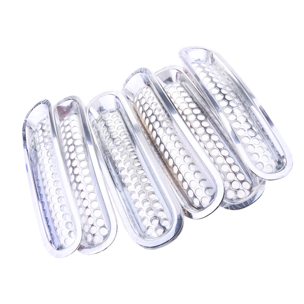 7 Pieces Chrome Car Front Grille Cover Insert Mesh Grill for Jeep Wrangler