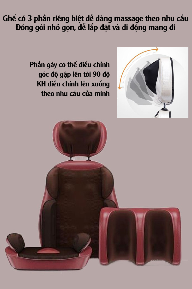 Ghế Massage Hồng Ngoại Toàn Thân Rulax Phiên Bản Màu Đỏ Cao Cấp.