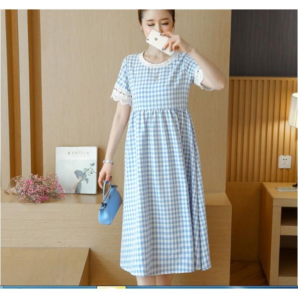ĐẦM BẦU VÁY BẦU CÔNG SỞ CA RÔ XANH BIỂN
