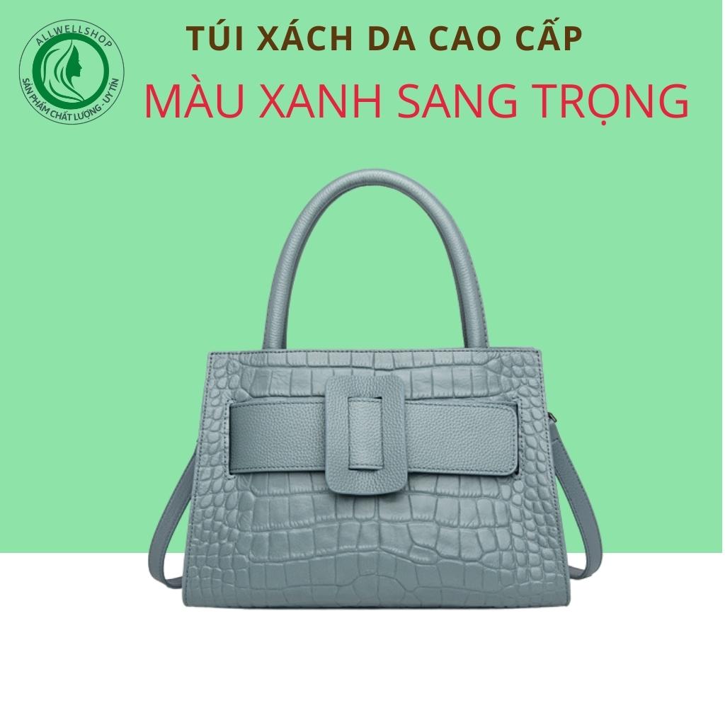 Túi Xách Nữ Da Bò Cao Cấp Có 2 Kiểu Dây Đeo Phong Cách Công Sở TXD037 - Màu Xanh Dương, Size 28cm