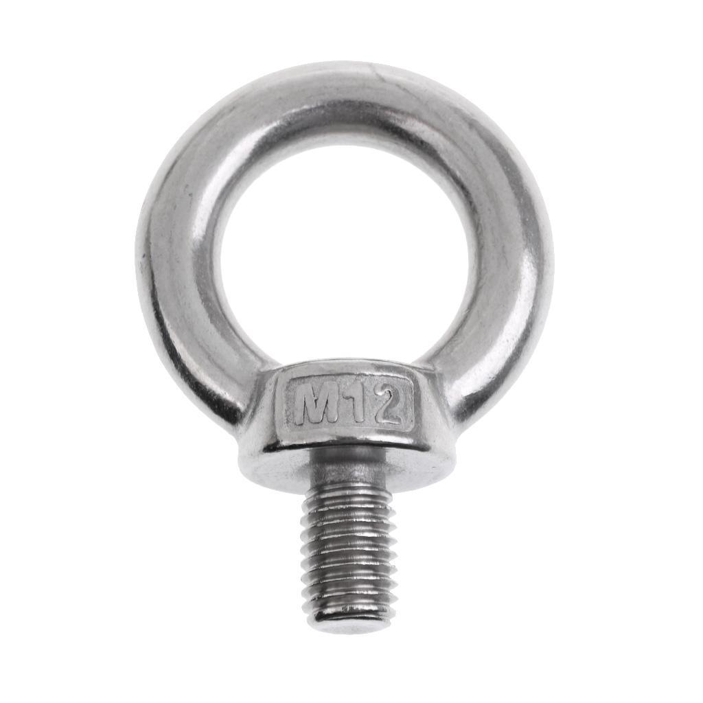 M12 Threaded Eyebolt Stainless Steel Shoulder Lifting Eye Bolt Marine M12x20mm Pack of 2