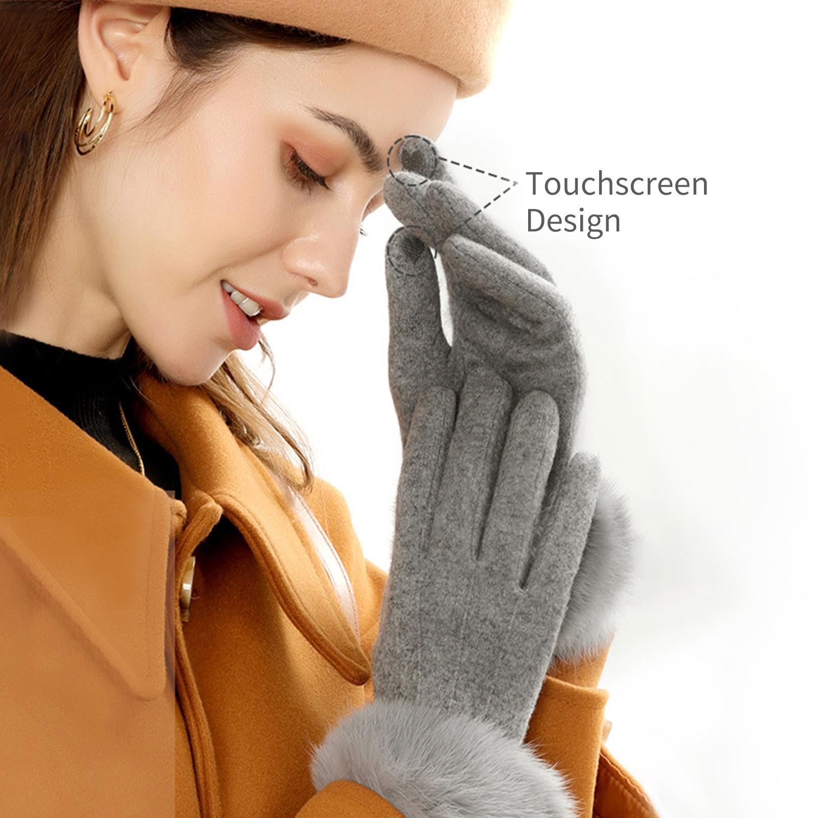 Găng Tay Nữ Mùa Đông Lông Thú Giả Mềm Mại Giữ Ấm Chống Gió Tốt Dy39