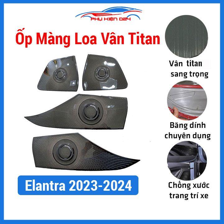 Bộ ốp màng loa Elantra 2023-2024 phay xước chuẩn theo xe vân Titan chống xước trang trí nội thất ô tô