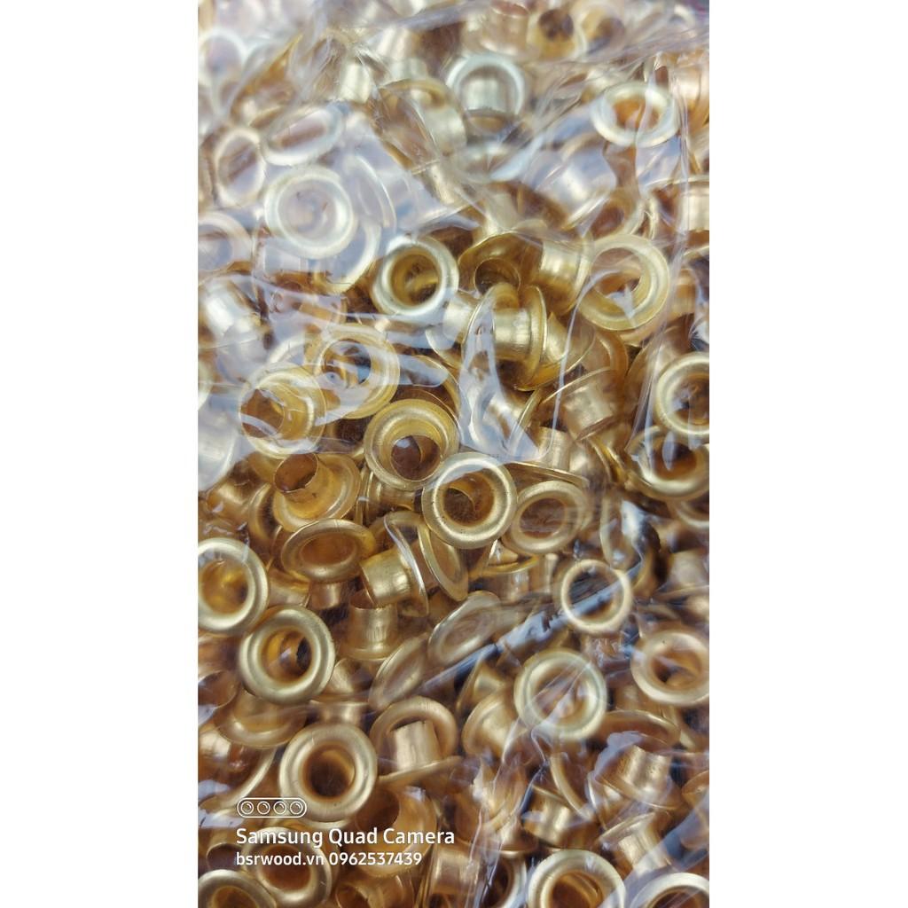 Khoen ore 5mm Khuy mắt cáo đóng bạt, bấm bạt, bấm túi giấy Bằng sắt XI MÀU VÀNG Túi 100 cái