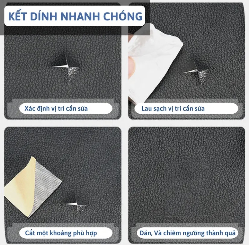 Miếng Dán Da PU Sửa chữa sofa, yên xe máy, ghế da oto, ghế gội đầu...