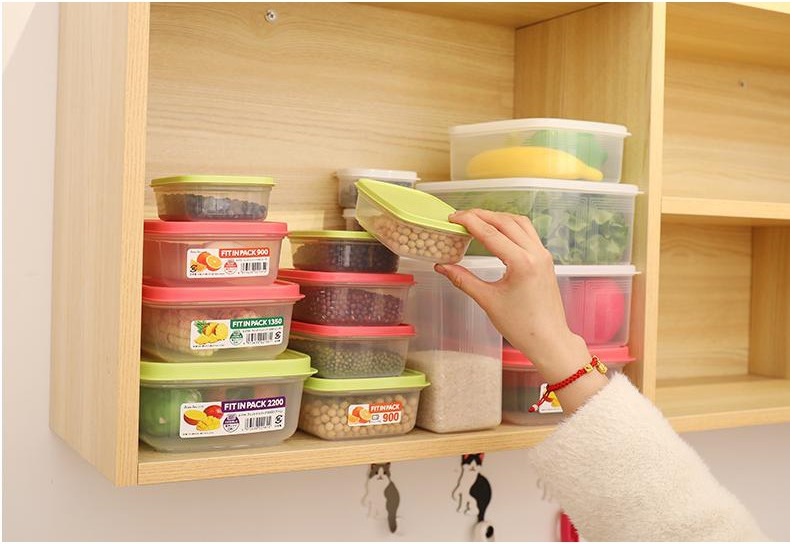 Bộ 03 hộp nhựa nắp mềm Fit in Pack 300ml đựng & bảo quản thực phẩm - nội địa Nhật Bản
