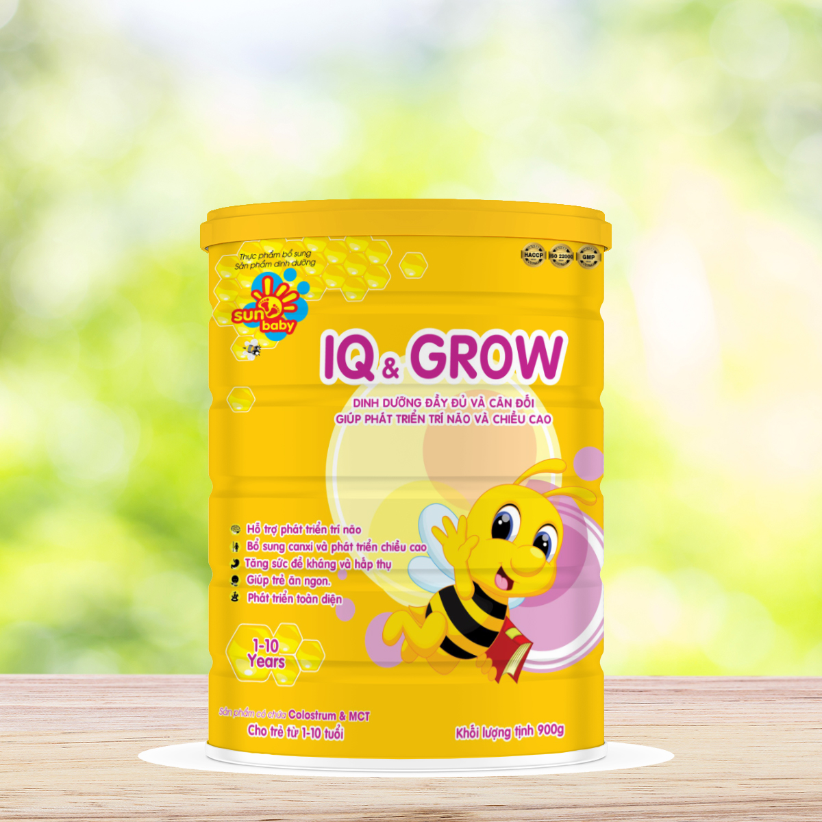 Sữa Bột Sunbaby IQ GROW dinh dưỡng đầy đủ và cân đối dành cho trẻ cần phát triển chiều cao và trí não (900g) SIQG113